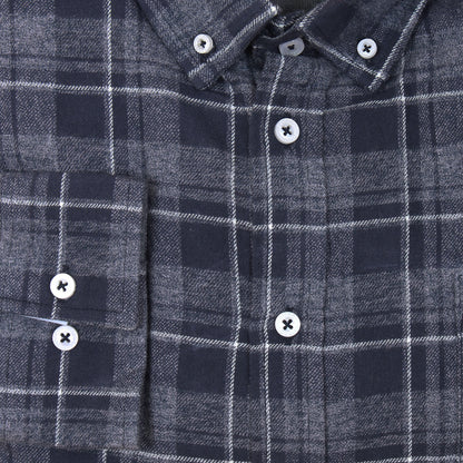 D555 Plus Size Sonny Check L/S Shirt Navy