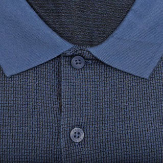 Farah Plus Size Stafford Jacquard Polo Steel Blue
