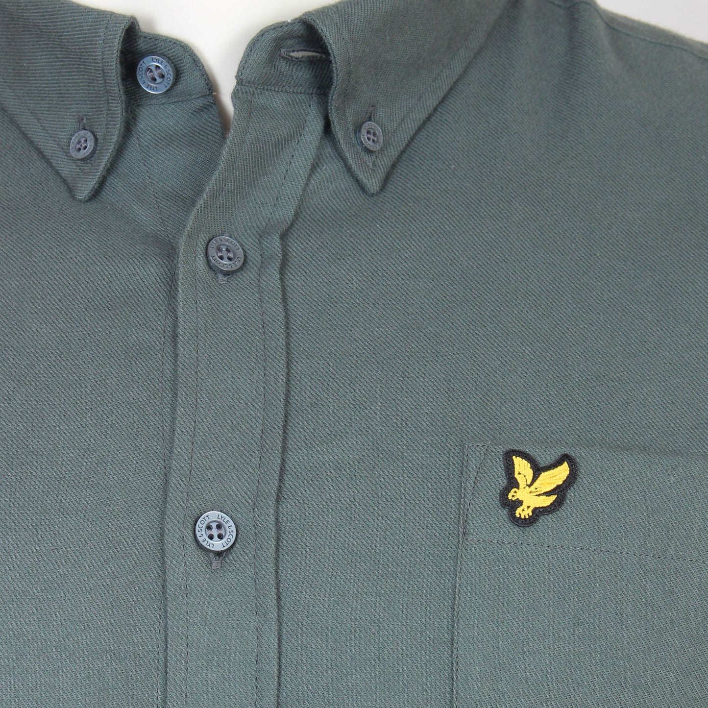 Lyle & Scott Plus Size Flannel Shirt Deep Green