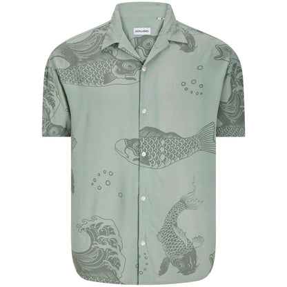 Jack & Jones Plus Size Jepp Aop Resort Shirt Iceberg Green