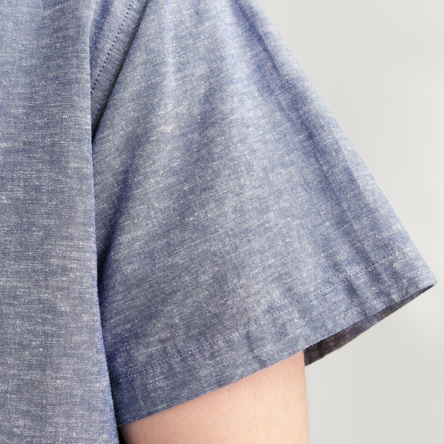 Jack & Jones Plus Size Linen Blend S/S Shirt Faded Denim