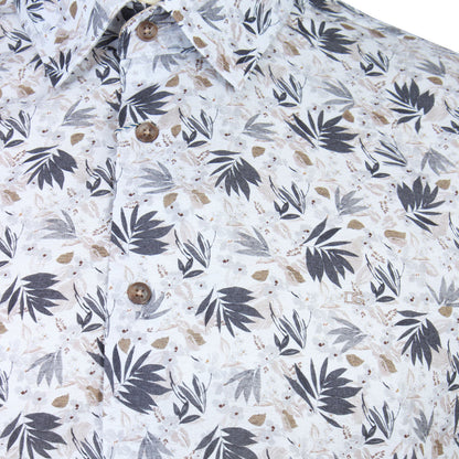 Dg’S Drifter Plus Size Floral Print Short Sleeve Shirt Beige