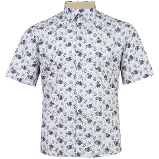 Dg’S Drifter Plus Size Floral Print Short Sleeve Shirt Beige