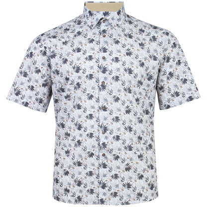 Dg’S Drifter Plus Size Floral Print Short Sleeve Shirt Beige