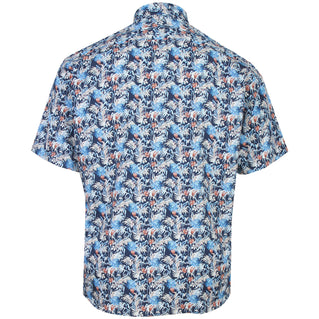 Dg’S Drifter Plus Size Flower Print Short Sleeve Shirt Navy