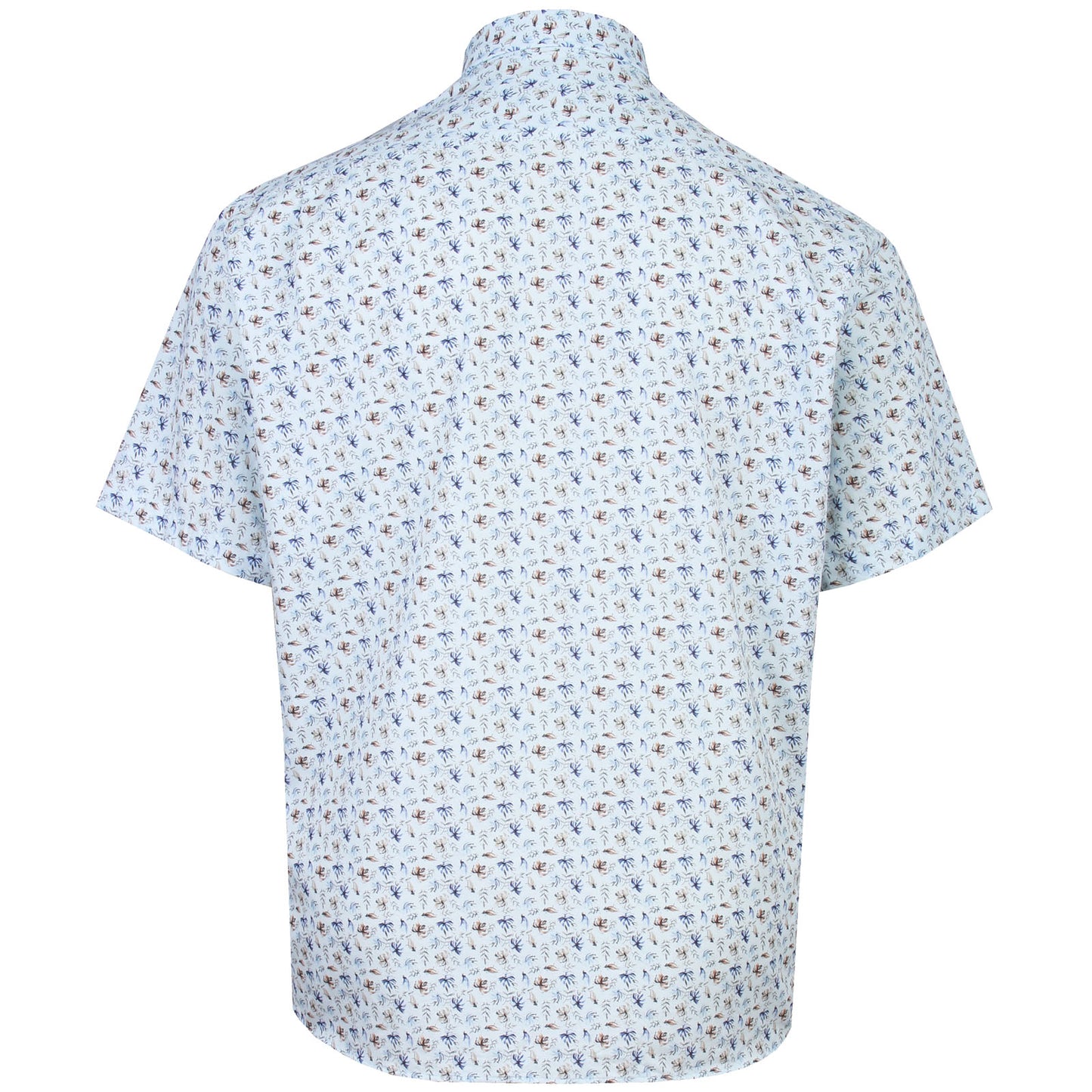 Dg’S Drifter Plus Size Leaf Print Short Sleeve Shirt Blue