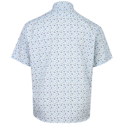 Dg’S Drifter Plus Size Leaf Print Short Sleeve Shirt Blue