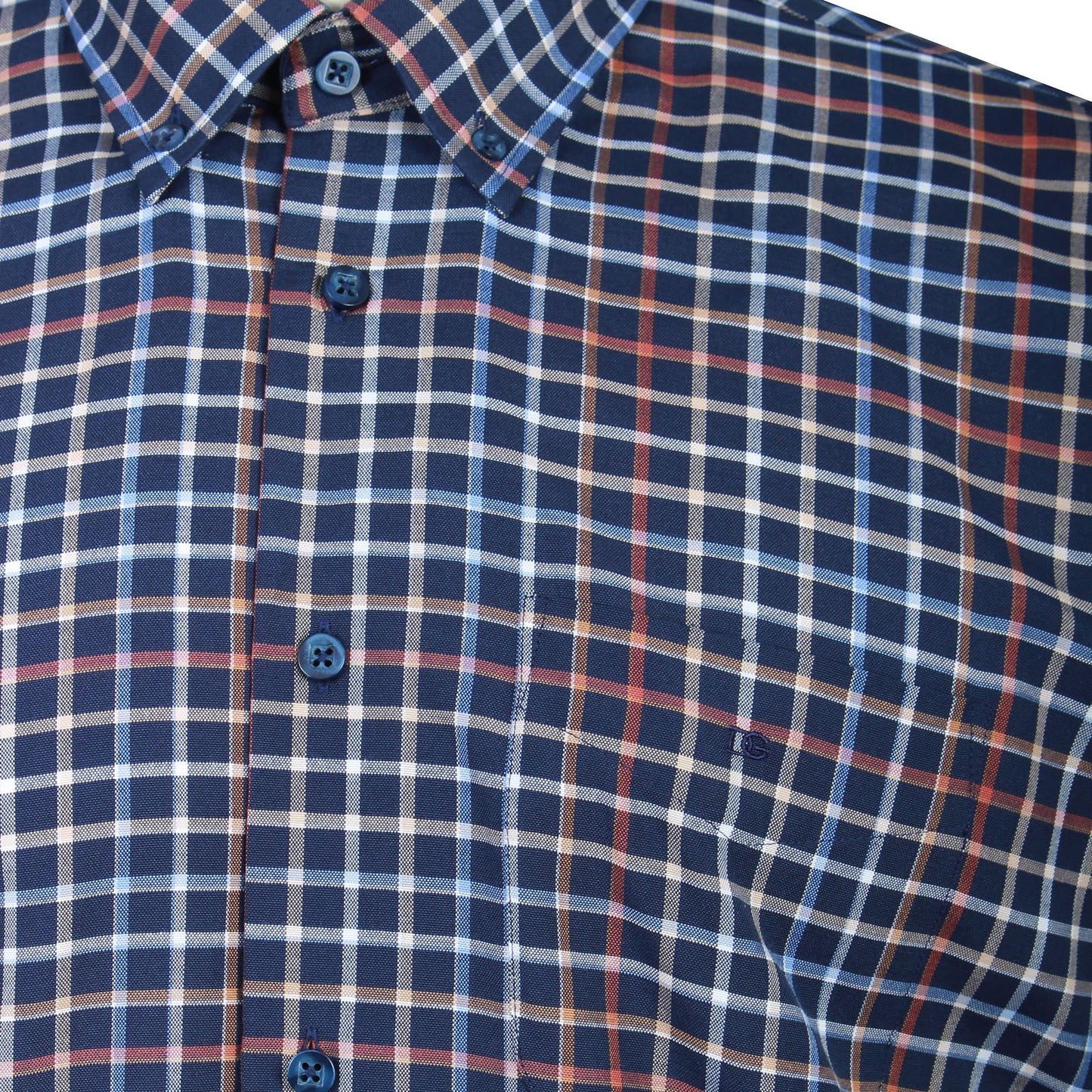 Dg’s Drifter Plus Size Multi Check Short Sleeve Shirt Navy