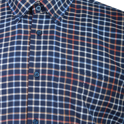 Dg’s Drifter Plus Size Multi Check Short Sleeve Shirt Navy