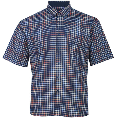 Dg’s Drifter Plus Size Multi Check Short Sleeve Shirt Navy