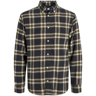 Jack & Jones Plus Size Classic Flannel Check Long Sleeve Shirt Black