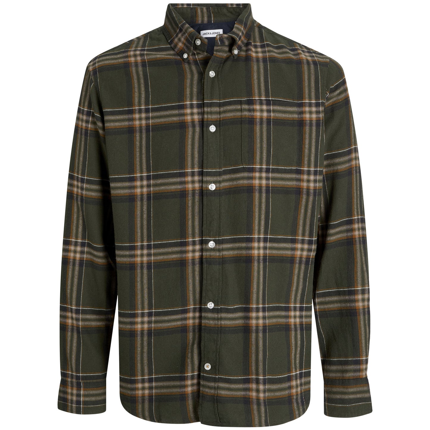 Jack & Jones Plus Size Classic Flannel Check Long Sleeve Shirt Rosin