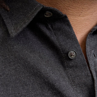 Jack & Jones Plus Size Classic Melange Long Sleeve Shirt Dark Grey