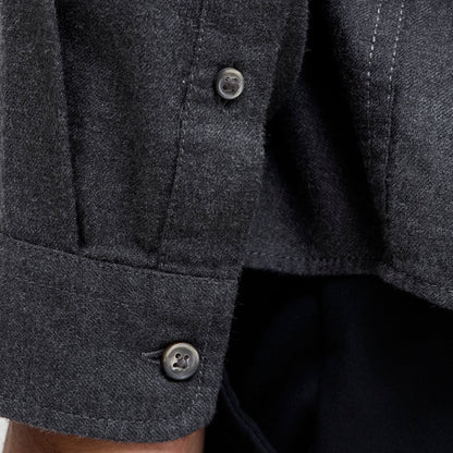 Jack & Jones Plus Size Classic Melange Long Sleeve Shirt Dark Grey