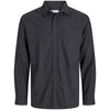 Jack & Jones Plus Size Classic Melange Long Sleeve Shirt Dark Grey