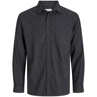 Jack & Jones Plus Size Classic Melange Long Sleeve Shirt Dark Grey