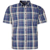 Espionage Plus Size Sh447 Check Short Sleeve Shirt Navy