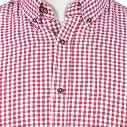 Kam Jeans Plus Size Kbs 6351 Classic Gingham Long Sleeve Shirt Red