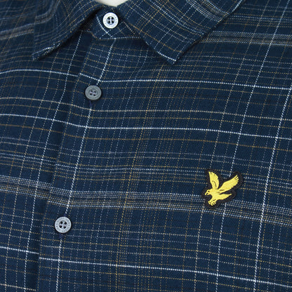 Lyle & Scott Plus Size Check Flannel Shirt Dark Navy