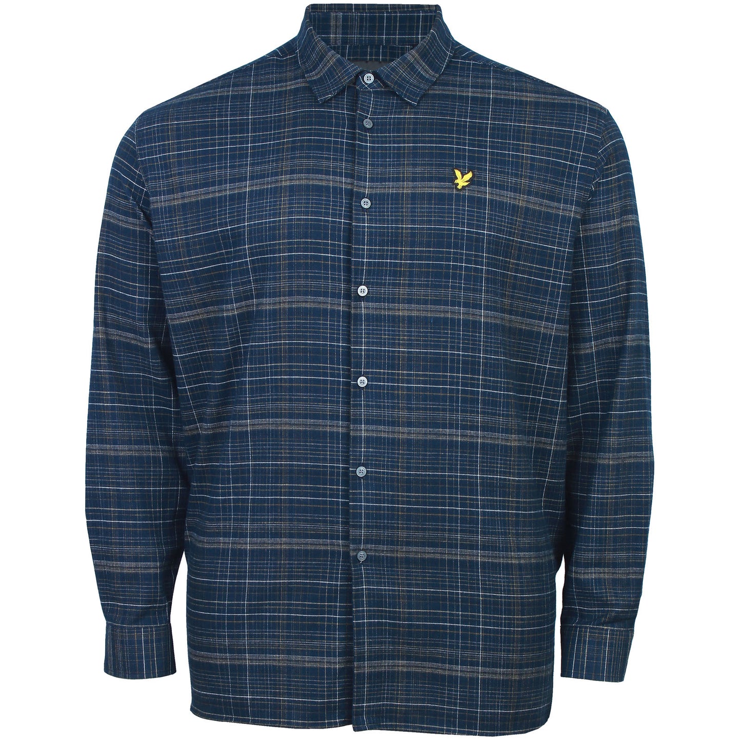 Lyle & Scott Plus Size Check Flannel Shirt Dark Navy