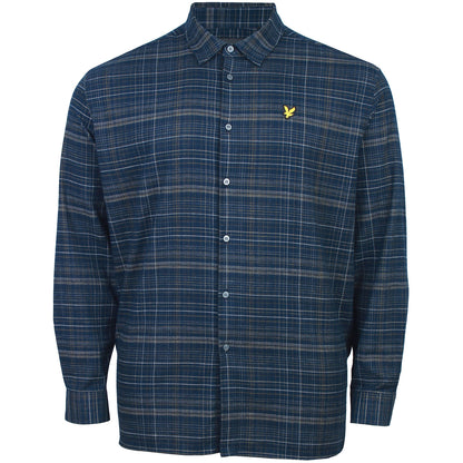 Lyle & Scott Plus Size Check Flannel Shirt Dark Navy