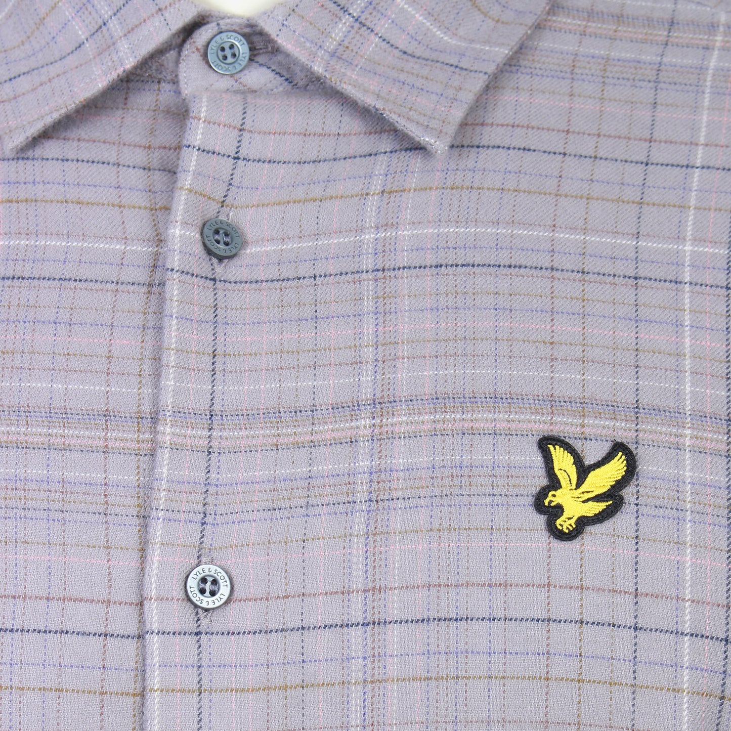 Lyle & Scott Plus Size Check Flannel Shirt Gull Grey