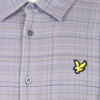 Lyle & Scott Plus Size Check Flannel Shirt Gull Grey