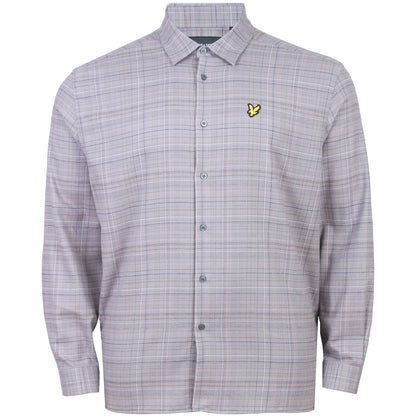 Lyle & Scott Plus Size Check Flannel Shirt Gull Grey