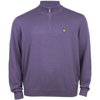 Lyle & Scott Plus Size Cotton Merino Quarter Zip Jumper Graystone