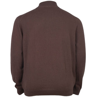 Lyle & Scott Plus Size Cotton Merino Quarter Zip Jumper Espresso