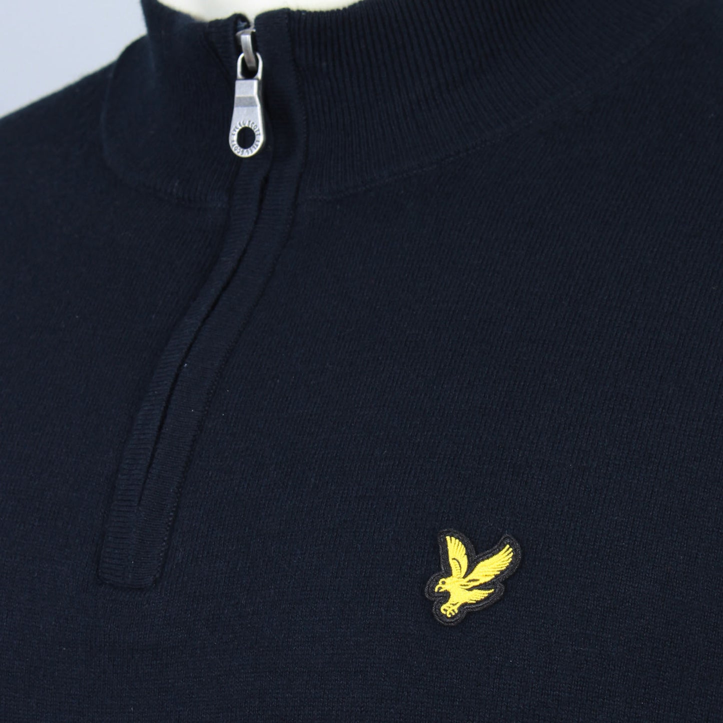 Lyle & Scott Plus Size Cotton Merino Quarter Zip Jumper Dark Navy