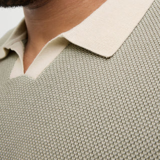 Jack & Jones Plus Size Easton Knit Split Neck Polo Vetiver