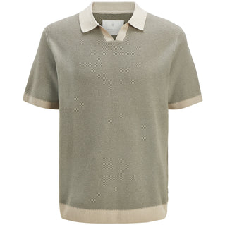 Jack & Jones Plus Size Easton Knit Split Neck Polo Vetiver