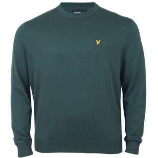 Lyle & Scott Plus Size Cotton Merino Crew Jumper Argyle Teal