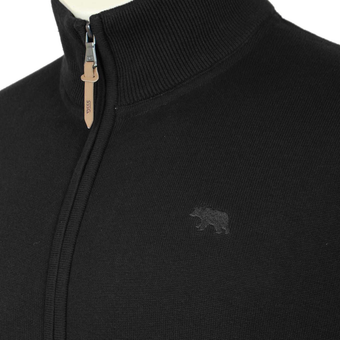 D555 Plus Size Franco Basic Zip Through Sweater Black