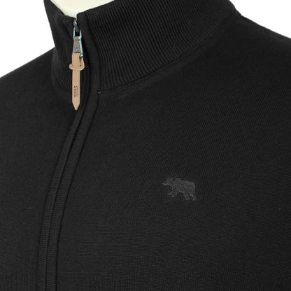 D555 Plus Size Franco Basic Zip Through Sweater Black