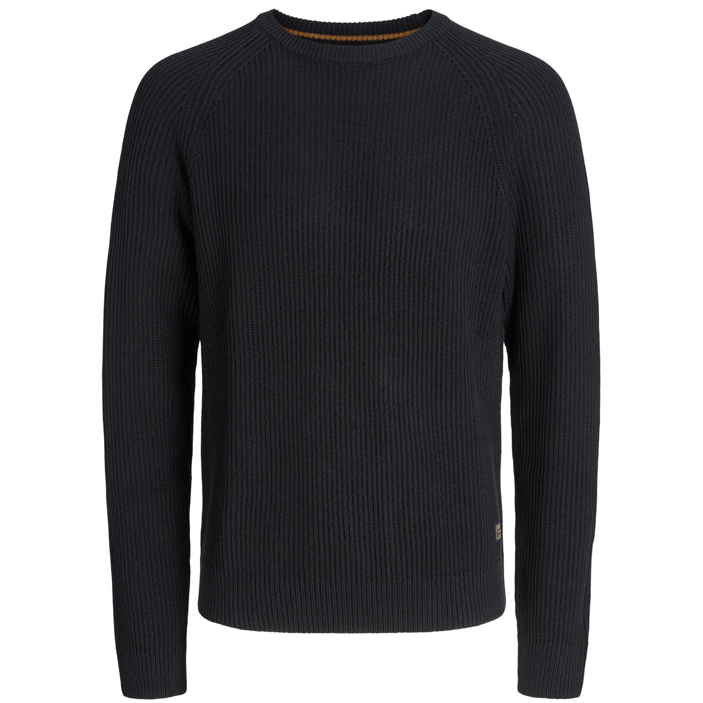 Jack & Jones Plus Size Pannel Plain Crew Knitwear Black