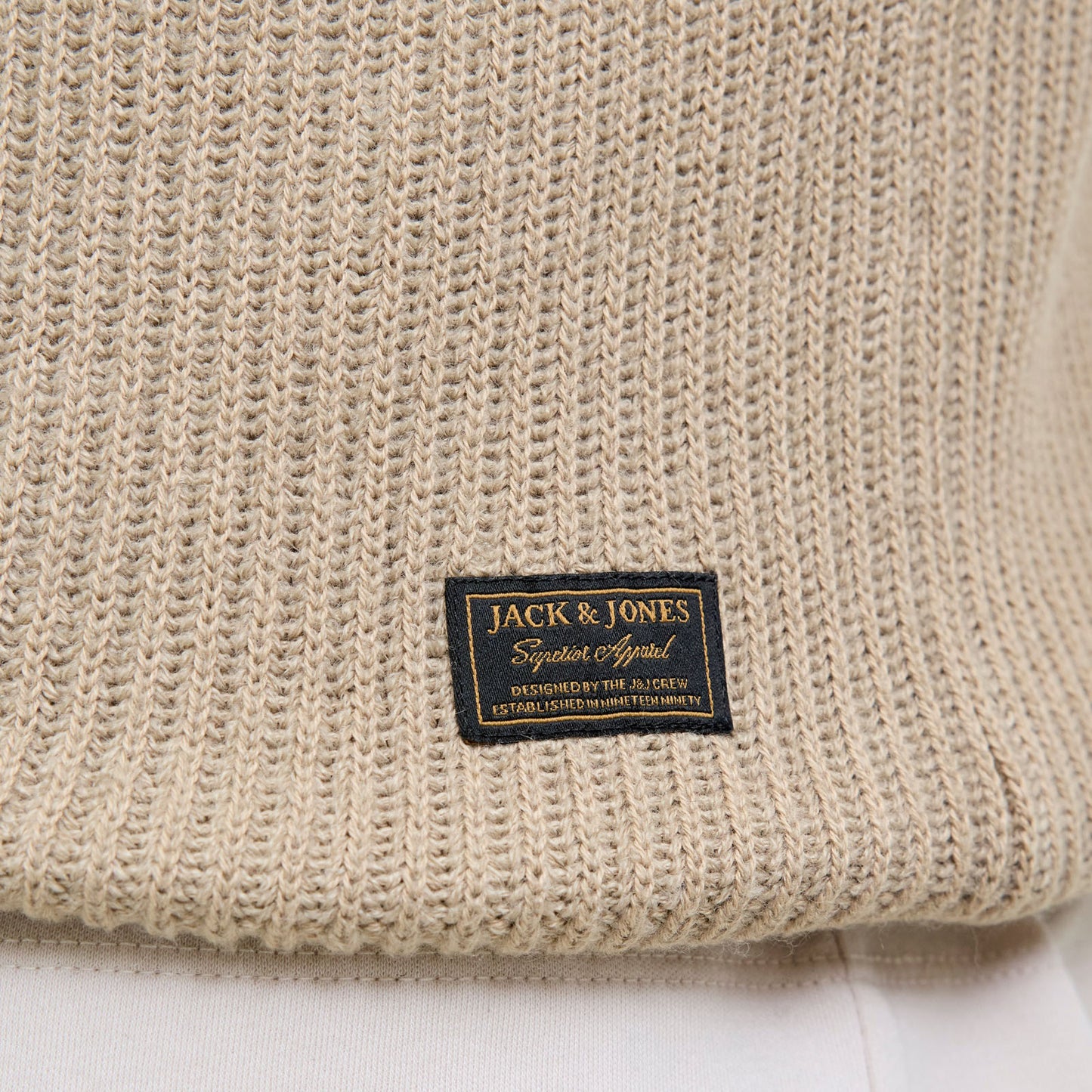 Jack & Jones Plus Size Pannel Plain Crew Knitwear Crockery