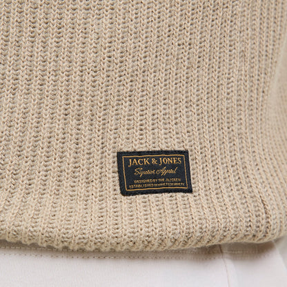 Jack & Jones Plus Size Pannel Plain Crew Knitwear Crockery