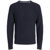Jack & Jones Plus Size Pannel Plain Crew Knitwear Sky Captain