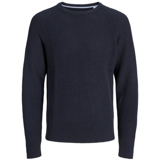 Jack & Jones Plus Size Pannel Plain Crew Knitwear Sky Captain