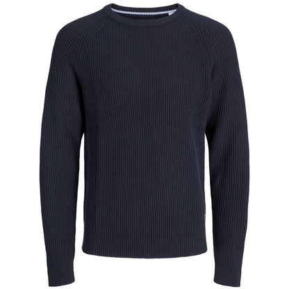 Jack & Jones Plus Size Pannel Plain Crew Knitwear Sky Captain