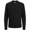 Jack & Jones Plus Size Paul Cable Crew Knitwear Black
