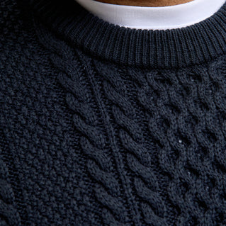 Jack & Jones Plus Size Paul Cable Crew Knitwear Sky Captain