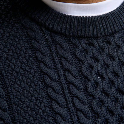 Jack & Jones Plus Size Paul Cable Crew Knitwear Sky Captain