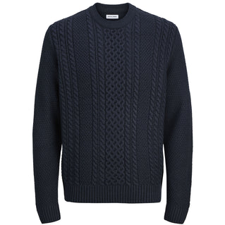 Jack & Jones Plus Size Paul Cable Crew Knitwear Sky Captain