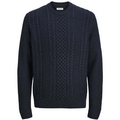 Jack & Jones Plus Size Paul Cable Crew Knitwear Sky Captain