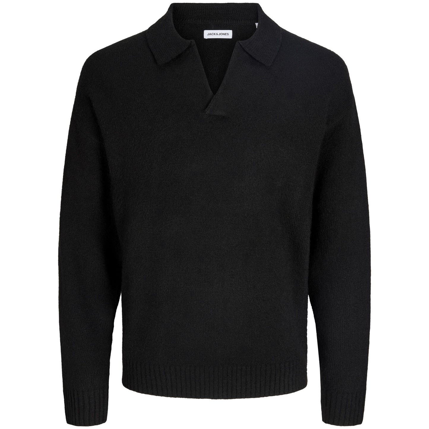 Jack & Jones Plus Size Soho Ollie Split Neck Knitwear Black