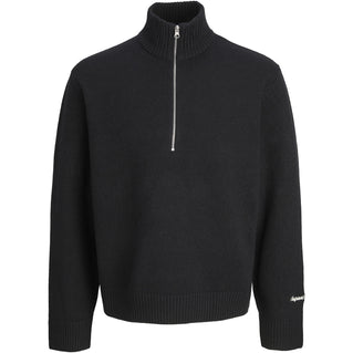 Jack & Jones Plus Size Norrebro Half Zip Knitwear Black