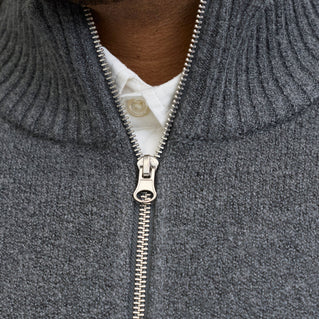 Jack & Jones Plus Size Norrebro Half Zip Knitwear Dark Grey